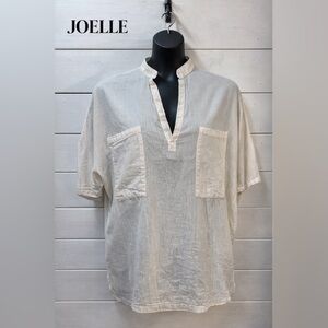 JOELLE White Textured Blouse Tunic – XL